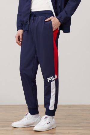 FILA Hudson Track Pants Navy / Red / White,Mens Clothing | CA.MIUYQS209